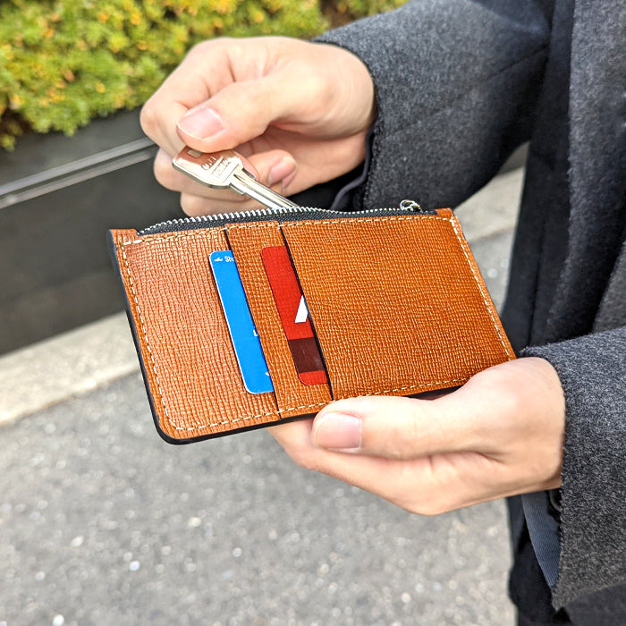 【Leo&Aoi公式ショップ】 男の型押し スリムウォレット 本革 薄型 カードケース コインケース マルチケース フラグメントケース コンパクト 財布 小銭入れ カード入れ ミニ財布 お札入れ 小型財布 コンパクトウォレット 革 高級 牛革 レザー ケース セカンド財布 キュッシュレス 【安心の返品保証付き】