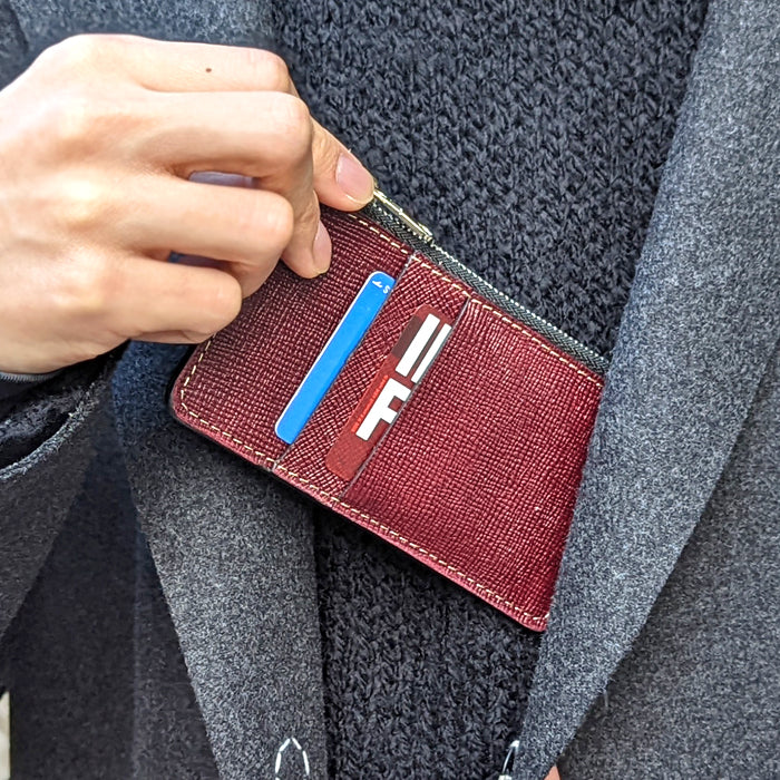 【Leo&Aoi公式ショップ】 男の型押し スリムウォレット 本革 薄型 カードケース コインケース マルチケース フラグメントケース コンパクト 財布 小銭入れ カード入れ ミニ財布 お札入れ 小型財布 コンパクトウォレット 革 高級 牛革 レザー ケース セカンド財布 キュッシュレス 【安心の返品保証付き】