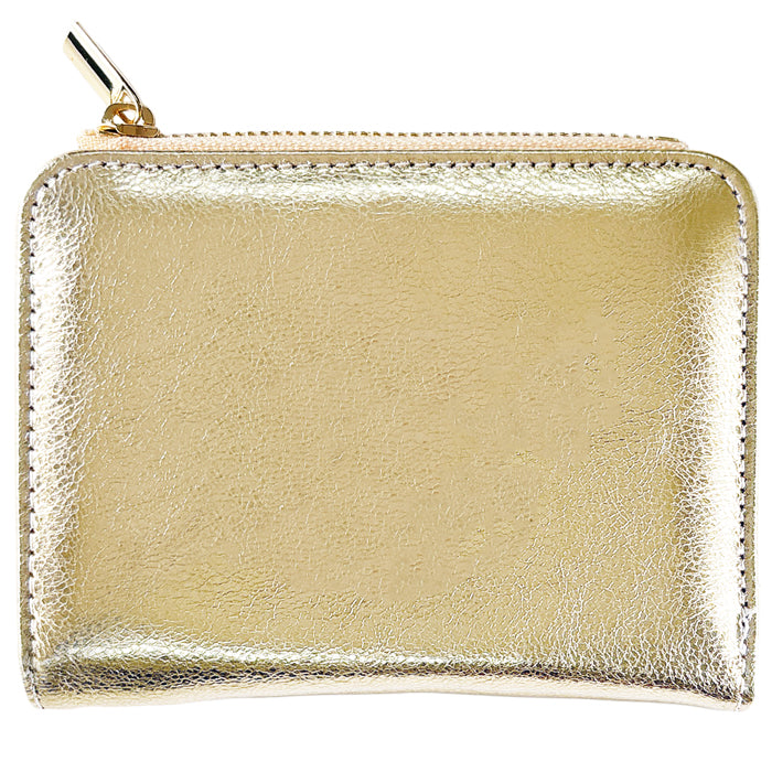 【Leo&Aoi公式ショップ】本革 メタリック てのひら財布 二つ折り財布 レディース メンズ カード収納 小銭入れ コインケース付き サイフ ウォレット 革 レザー 牛革 【WM-D2-03】 【安心の返品保証付き】