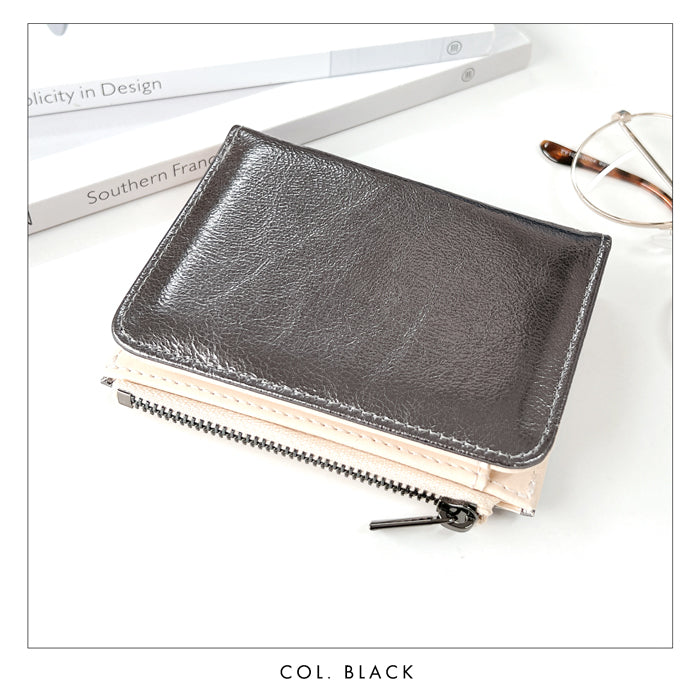 【Leo&Aoi公式ショップ】本革 メタリック てのひら財布 二つ折り財布 レディース メンズ カード収納 小銭入れ コインケース付き サイフ ウォレット 革 レザー 牛革 【WM-D2-03】 【安心の返品保証付き】