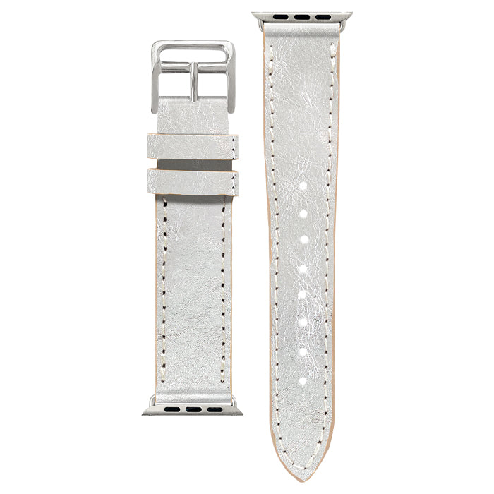 【Leo&Aoi公式ショップ】 メタリック 本革 アップルウォッチ バンド レザー 付け替え 交換 ベルト Apple Watch series 7 SE 6 5 4 3 2 1 applewatch 全シリーズ対応 革 牛革 38mm 40mm 41mm 42mm 44mm 45mm メタリックカラー 【安心の返品保証付き】