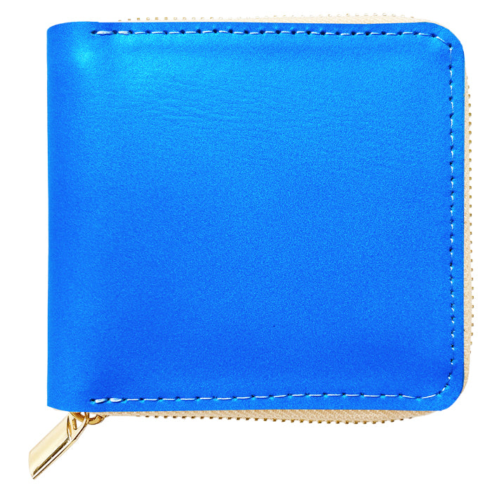 【Leo&Aoi公式ショップ】 本革 ネオンカラー ラウンド型 二つ折り財布 ラウンドファスナー 小銭入れ コンパクト コインケース付き 蛍光色 【安心の返品保証付き】