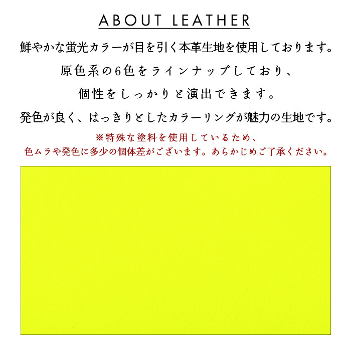 【Leo&Aoi公式ショップ】 はげにくいネオン ペンケース 本革 筆箱 レザー ペン入れ コンパクト スリム 文具 筆記用具 ふで箱 収納 革 高級 ペン ケース 蛍光カラー【安心の返品保証付き】