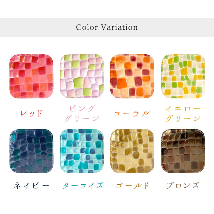 【Leo&Aoi公式ショップ】 ちょっと上品なステンドグラス コースター 本革 4枚セット テーブルウェア カフェ おしゃれ キッチン 雑貨 食器 ハンドメイド 革 上品 かわいい お洒落 高級 エナメル 【安心の返品保証付き】