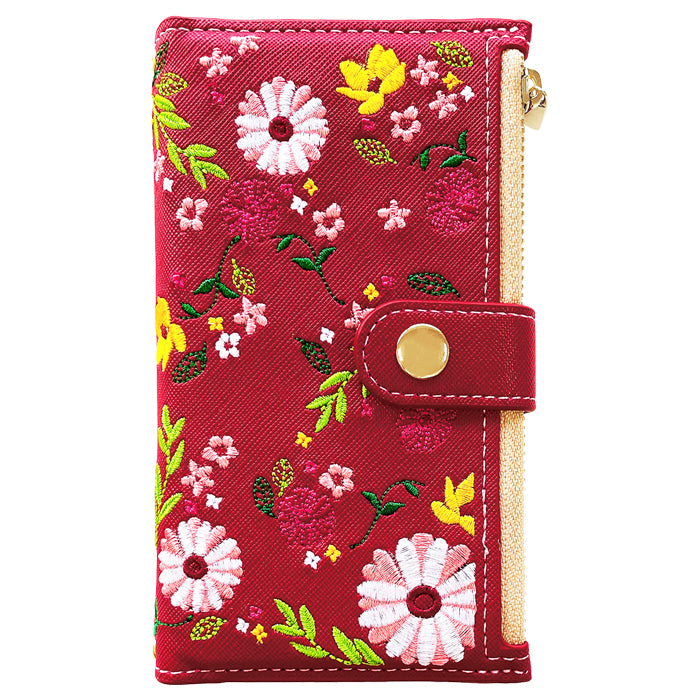 【Leo&Aoi公式ショップ】 arrows We2 F-52E FCG02 M07 A402FC ケース おしゃれ 花刺繍 手帳型ケース f52e アローズ ウィー スマホケース