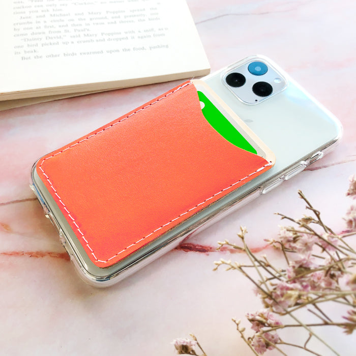 【Leo&Aoi公式ショップ】 パステル 本革 スマホ カード収納 カードケース 貼り付け 背面 薄型 カードポケット 背面収納 レザー ポケット カード入れ スリム ICカード 定期入れ シール CARD POCKET 【安心の返品保証付き】