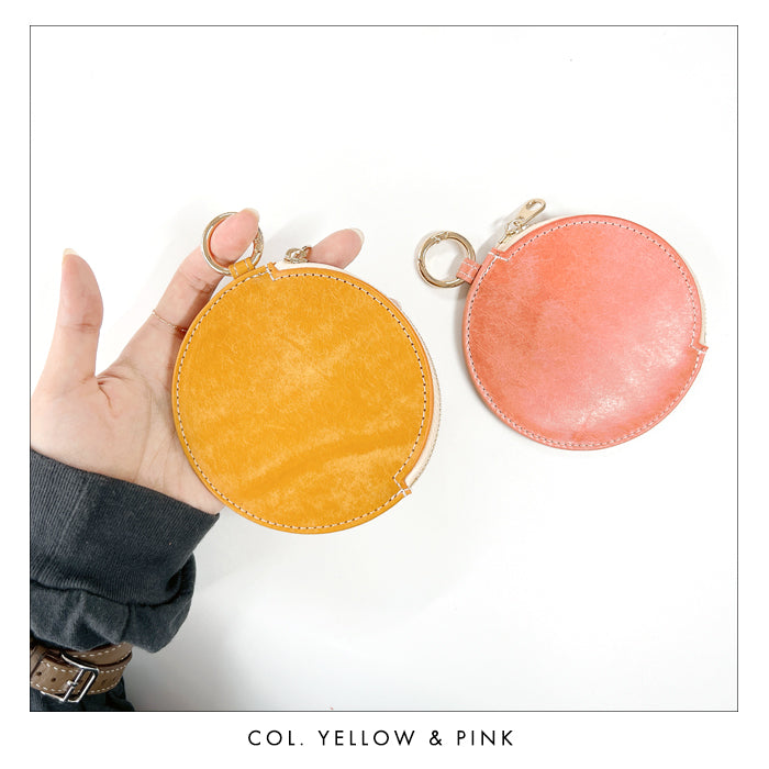 【Leo&Aoi公式ショップ】本革 レザリア レザー 丸い財布 小銭入れ メンズ レディース 革 レザー 牛革 ポーチ カード収納 CC-C2-02  【安心の返品保証付き】