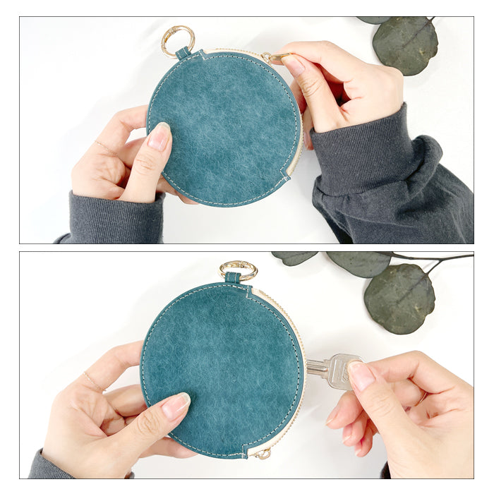 【Leo&Aoi公式ショップ】本革 レザリア レザー 丸い財布 小銭入れ メンズ レディース 革 レザー 牛革 ポーチ カード収納 CC-C2-02  【安心の返品保証付き】