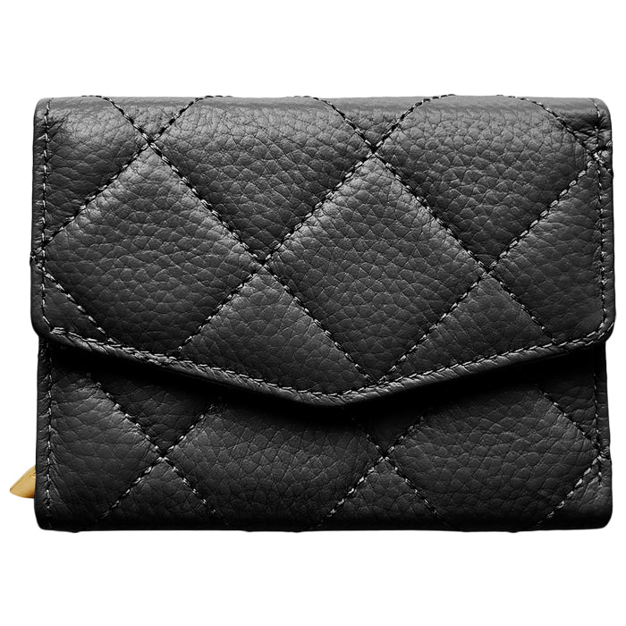 【Leo&Aoi公式ショップ】 本革 キルティング 三つ折り財布 レディース カード収納 小銭入れ コインケース付き サイフ ウォレット 革 レザー 【WM-T1-04】【安心の返品保証付き】