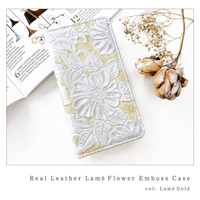 【Leo&Aoi公式ショップ】 AQUOS wish4 ケース SH-52E SH-M27 A403SH SHG13 A402SH カバー 手帳型 本革 ラメフラワー 型押し 手帳型ケース sh52e アクオス ウィッシュ4 スマホケース 【安心の返品保証付き】