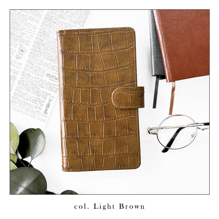 【Leo&Aoi公式ショップ】 らくらくスマートフォン F-52B ケース カバー 手帳型ケース 渋い クロコダイル風 手帳型 スマホケース らくらくフォン らくらくホン f52b docomo 【安心の返品保証付き】
