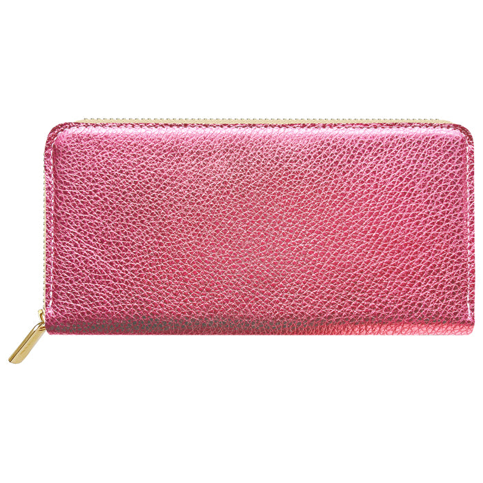 【Leo&Aoi公式ショップ】 型押し グリッター 蛇腹 カードポケット付き 長財布 本革 ラウンド型ファスナー 財布 レディース 大容量 【安心の返品保証付き】