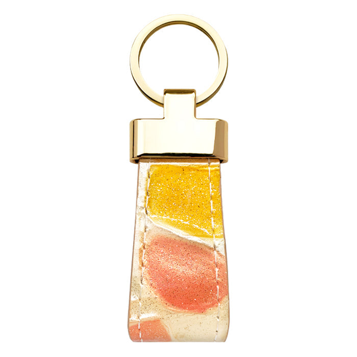 【Leo&Aoi公式ショップ】 ステンドグラス スマートキーリング 本革 キーホルダー バッグチャーム 本革キーリング 牛革 レザー 鍵 カギ レディース エナメル 型押し 【安心の返品保証付き】