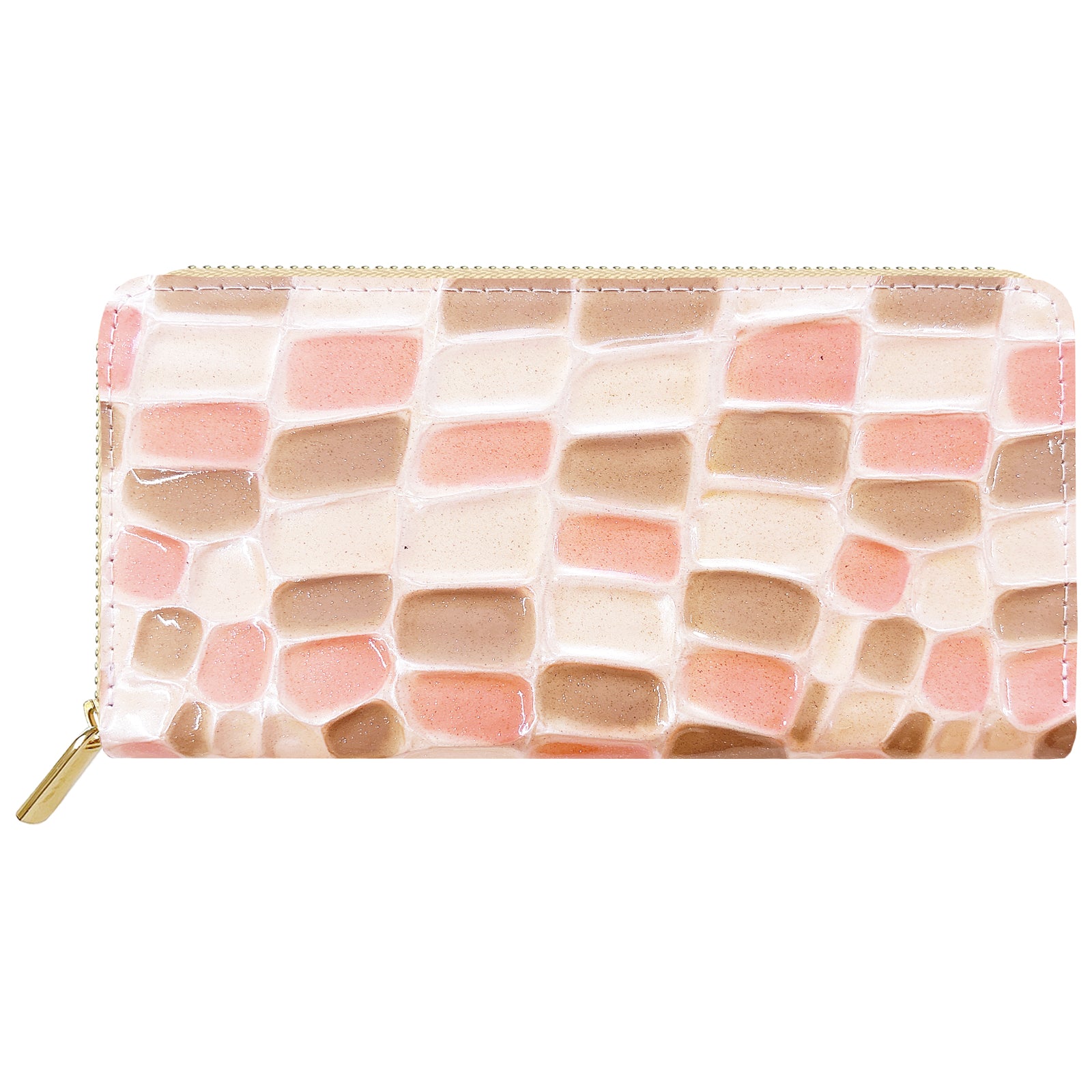 【Leo&Aoi公式ショップ】 ステンドグラス 蛇腹 カードポケット付き 長財布 本革 ラウンド型ファスナー 財布 レディース 大容量 【安心の返品保証付き】