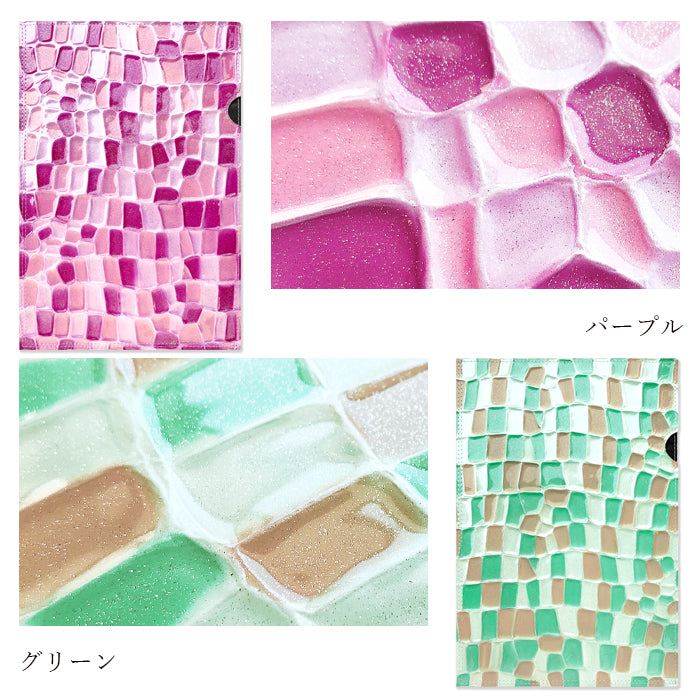 【Leo&Aoi公式ショップ】 ステンドグラス A4ファイル レザーファイル A4 書類入れ ビジネスグッズ 収納 シンプル 本革 A4サイズ ファイル ステーショナリー 資料ケース 文具 レザー 牛革 革 【安心の返品保証付き】