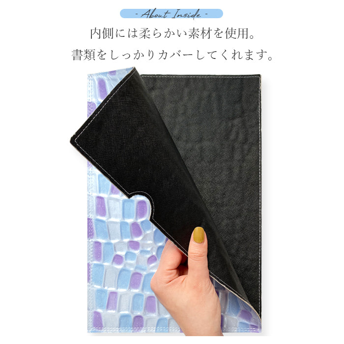 【Leo&Aoi公式ショップ】 ステンドグラス A4ファイル レザーファイル A4 書類入れ ビジネスグッズ 収納 シンプル 本革 A4サイズ ファイル ステーショナリー 資料ケース 文具 レザー 牛革 革 【安心の返品保証付き】