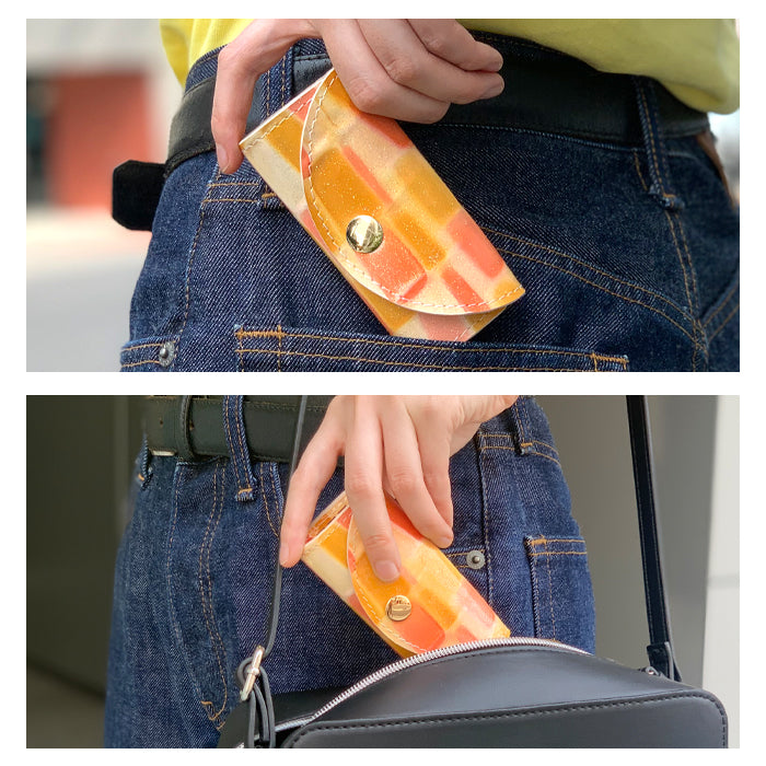 【Leo&Aoi公式ショップ】 ステンドグラス キーケース 4連 本革 レディース スマートキー 三つ折り 牛革 レザー 鍵入れ 鍵 カギ 収納 スリム コンパクト キーホルダー 4連キーケース エナメル加工 日本製 【安心の返品保証付き】