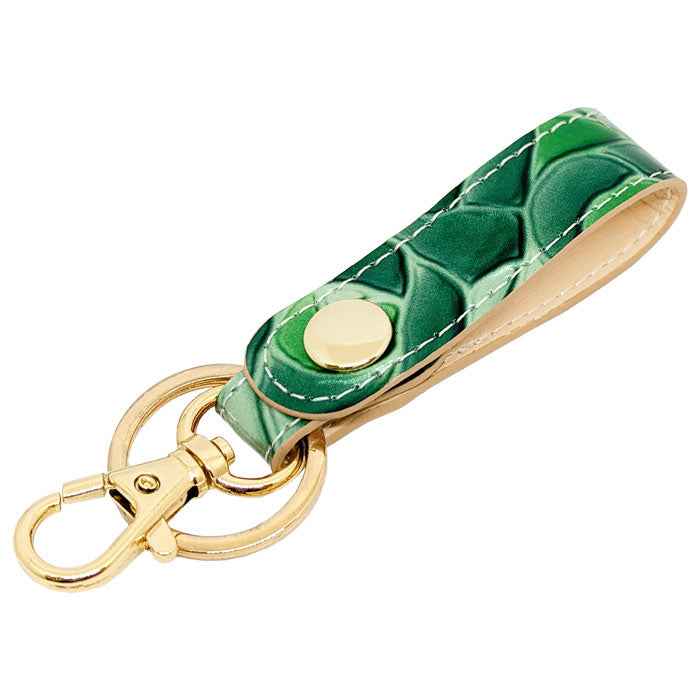【Leo&Aoi公式ショップ】 ステンドグラス ローズ キーリング 本革 スナップボタン キーホルダー バッグチャーム エナメル 薔薇 バラ 【安心の返品保証付き】