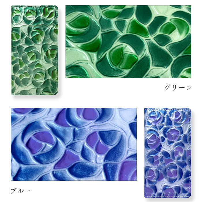 【Leo&Aoi公式ショップ】 XPERIA Ace II SO-41B ケース カバー 本革 ステンドグラス ローズ 手帳型ケース so41b エクスペリア スマホケース 【安心の返品保証付き】