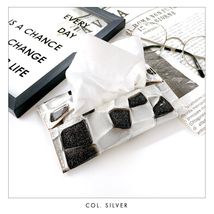 Leo&Aoi公式ショップ】 牛革 ステンドグラス ティッシュケース 本革