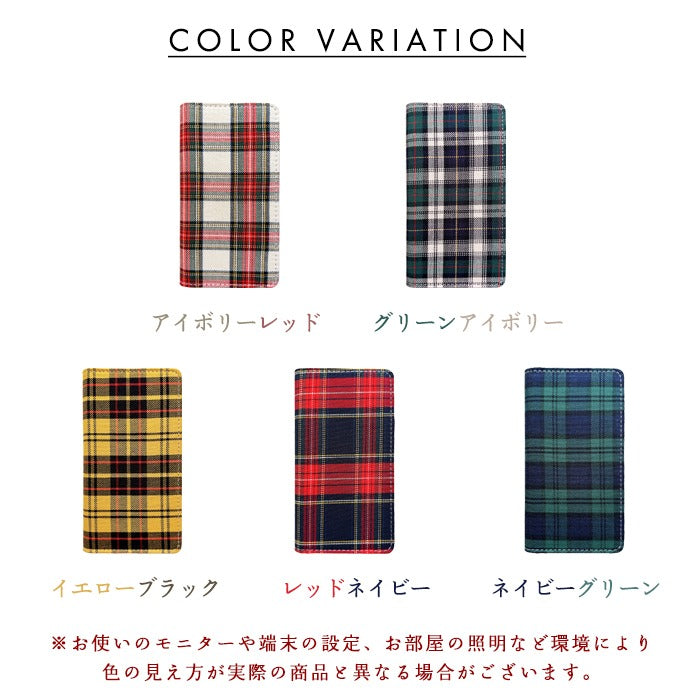 【Leo&Aoi公式ショップ】 タータンチェック スマホケース 手帳型ケース arrows シリーズ 対応