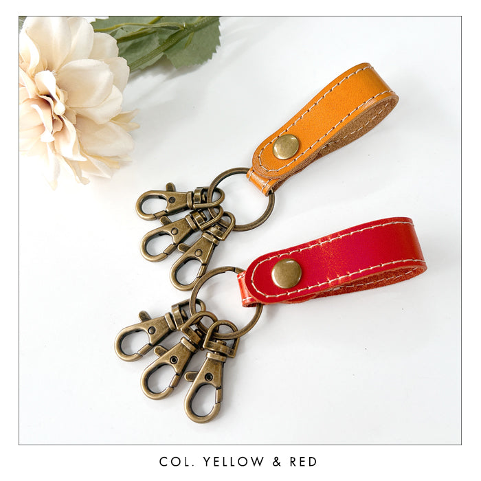 【Leo&Aoi公式ショップ】 栃木レザー 3連 キーリング 本革 スナップボタン 本革キーリング こだわり親父の本革 【安心の返品保証付き】