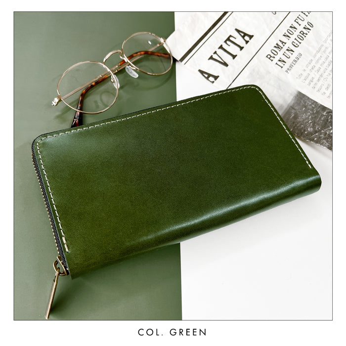 【Leo&Aoi公式ショップ】 栃木レザー 蛇腹式 カードポケット付き 長財布 財布 こだわり親父の 本革 サイフ さいふ ウォレット 革 レザー 牛革 革財布 牛ヌメ ラウンド長財布 ラウンド財布 長サイフ 本革長財布 カード収納 ラウンドファスナー メンズ レディース ハンドメイド 【安心の返品保証付き】