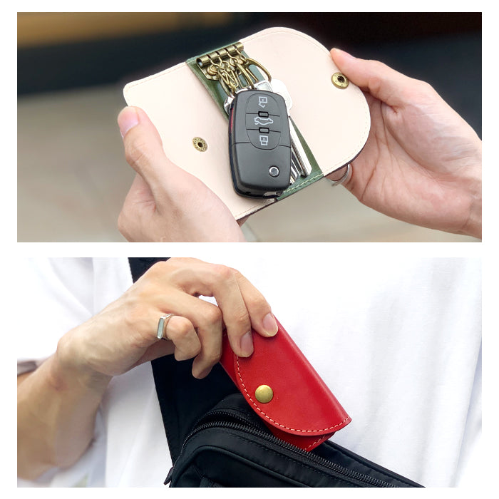 こだわり親父 キーケース 4連 本革 メンズ レディース スマートキー 三つ折り 牛革 ヌメ革 牛ヌメ革 レザー 鍵入れ 鍵 カギ 収納 スリム コンパクト キーホルダー 4連キーケース