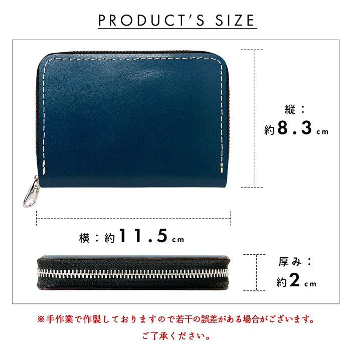 【Leo&Aoi公式ショップ】 栃木レザー こだわり親父 ミニウォレッ財布 ミニ財布 メンズ 本革 牛革 ト コンパクト ラウンドファスナー サイフ さいふ ウォレット 小さい財布 革 レザー カード収納 革財布 ラウンド財布 ミニサイフ 本革ミニ財布 メンズ レディース ハンドメイド 牛ヌメ革