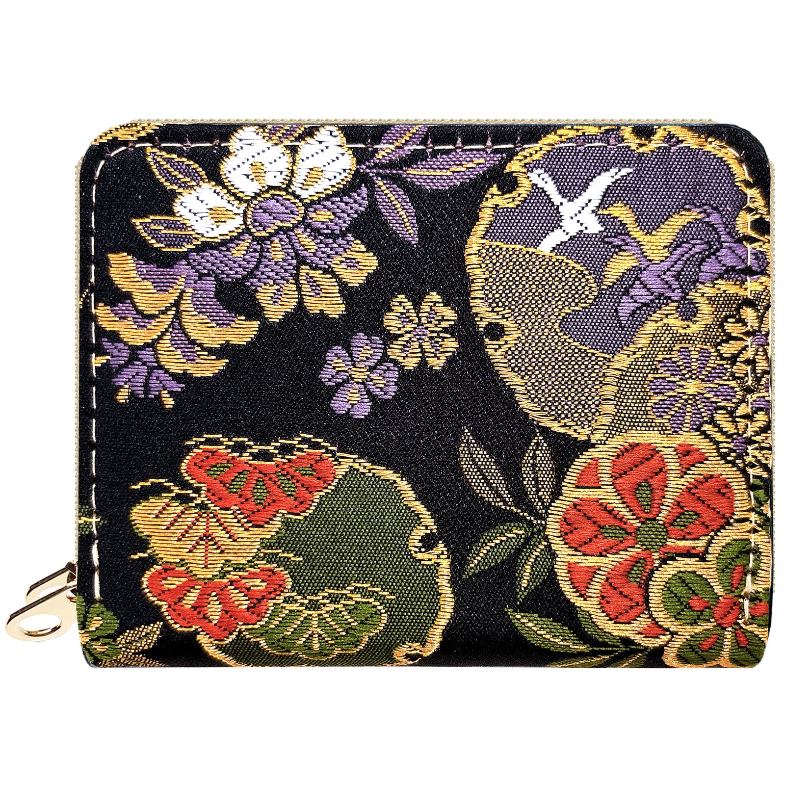 【Leo&Aoi公式ショップ】 西陣織 月影 蛇腹 ダブルファスナー 財布 レディース メンズ カード収納 ミニ財布 小さい財布 ラウンド型財布 和 和柄 和風 【安心の返品保証付き】