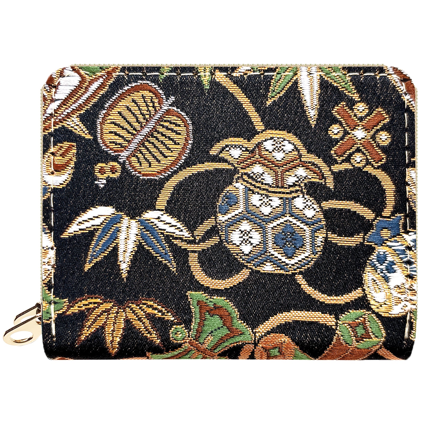 【Leo&Aoi公式ショップ】 西陣織 月影 蛇腹 ダブルファスナー 財布 レディース メンズ カード収納 ミニ財布 小さい財布 ラウンド型財布 和 和柄 和風 【安心の返品保証付き】