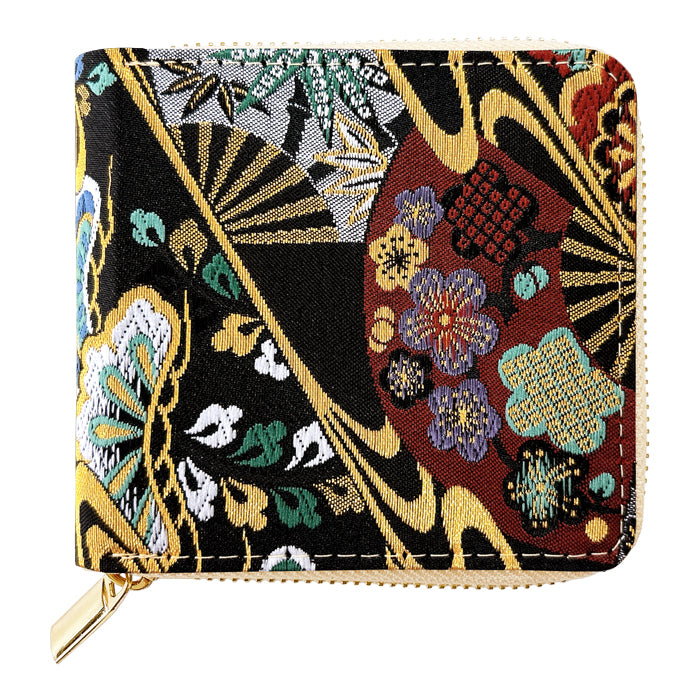 【Leo&Aoi公式ショップ】 西陣織 月影 ラウンド型 二つ折り財布 レディース メンズ 財布 ラウンドファスナー 小銭入れ コンパクト 和柄 日本製  【安心の返品保証付き】