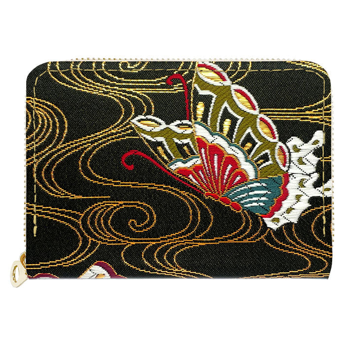 【Leo&Aoi公式ショップ】 西陣織 月影 ミニ財布 財布 金襴 ミニウォレット コンパクト ラウンドファスナー サイフ さいふ ウォレット 小さい財布 カード収納 ラウンド財布 ミニサイフ 和風 和柄 和 豪華 織物 ハンドメイド