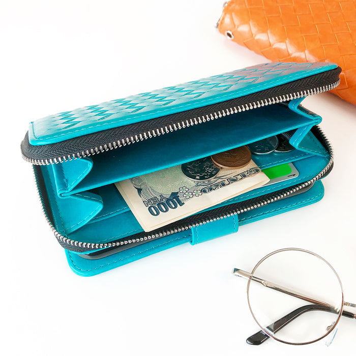 【Leo&Aoi公式ショップ】 らくらくスマートフォン F-42A me F-01L ケース カバー 手帳型ケース 財布付き 編み込み スマホケース らくらくスマートフォンme f01l f42a docomo らくらくフォン 携帯ケース 【安心の返品保証付き】