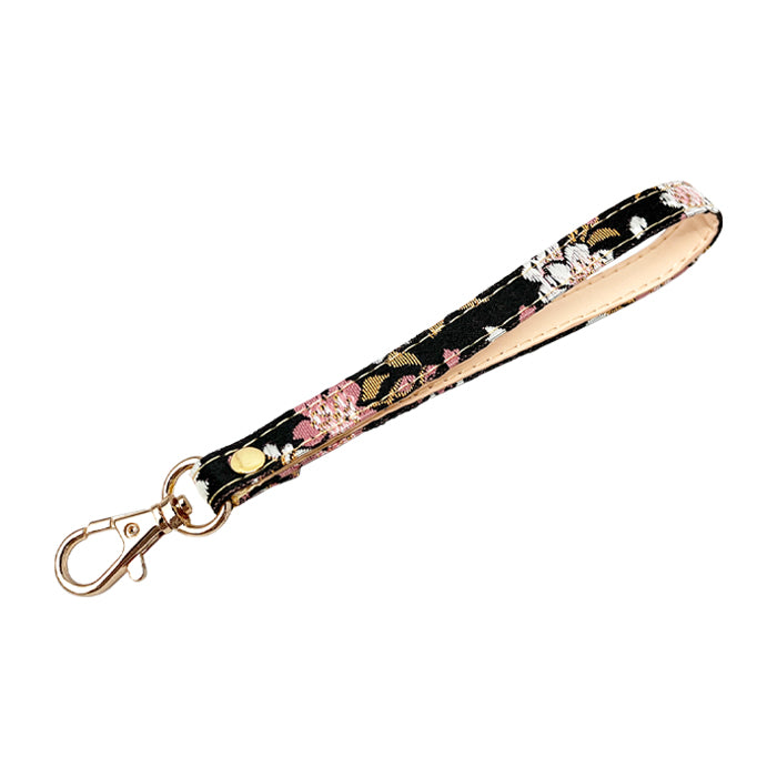 【Leo&Aoi公式ショップ】 西陣織 宵 ナスカン付き ストラップ マルチストラップ 携帯ストラップ 携帯 スマホ キーホルダー パスケース 定期入れ リストストラップ 手帳型 スマホケース 落下防止 レディース 金襴 和柄 和風 高級 華やか 着物 【安心の返品保証付き】